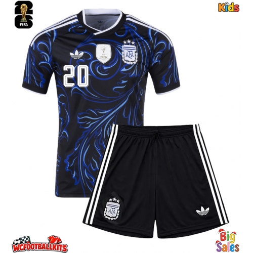 Argentina Alexis Mac Allister #20 Replica Away Stadium Kit for Kids World Cup 2026 Short Sleeve (+ pants)